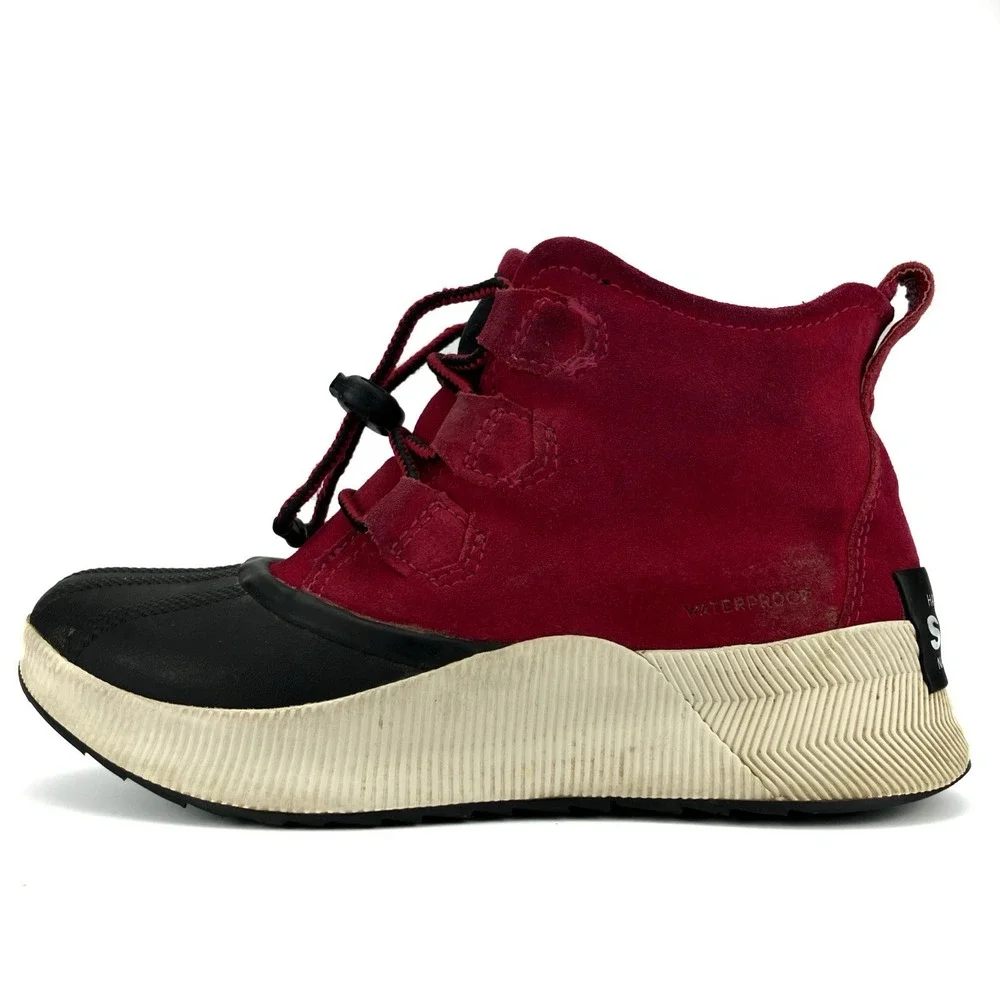 Sorel Out N About Waterproof Duck Boots - Women's Size 4 Red/Purple (NY4564-639)